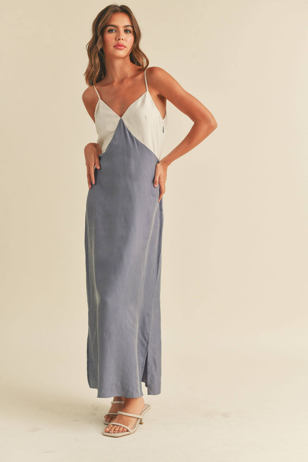 Lila Colorblock Maxi Dress