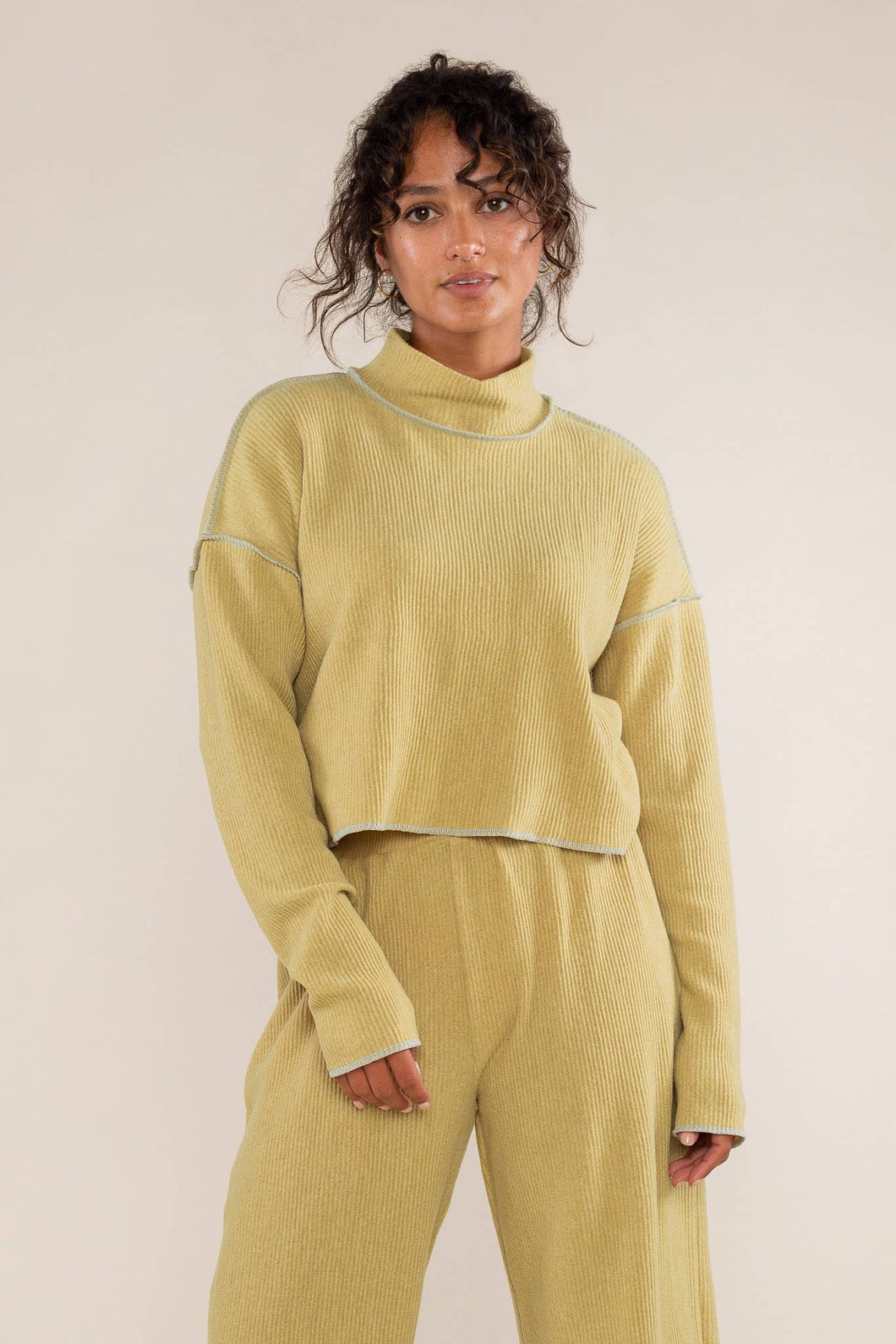 Winnie Pleated Turtleneck Top