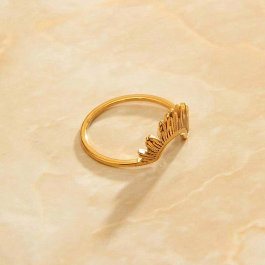 Geometric Sun Ray Ring
