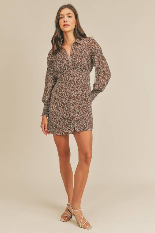 Button Front Mini Dress