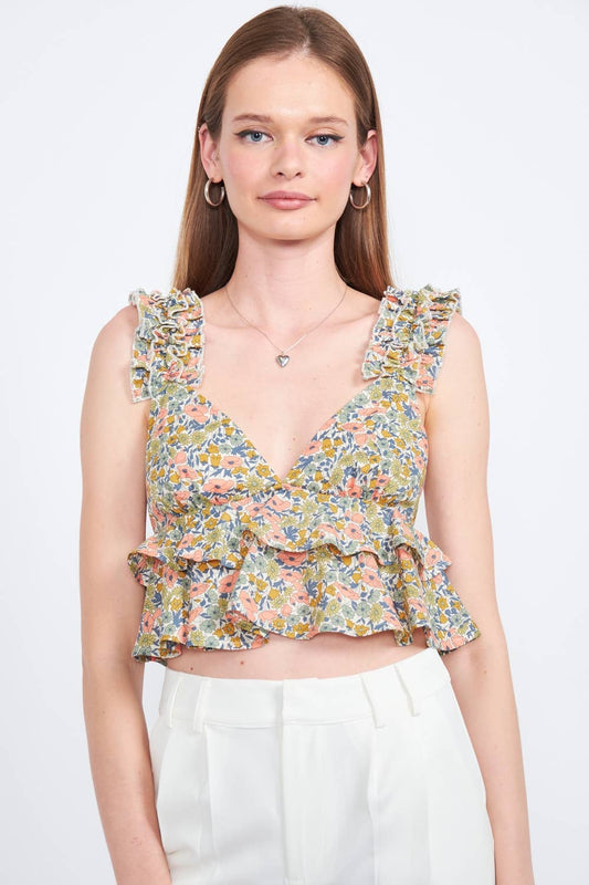 Aster Ruffled Crop Top