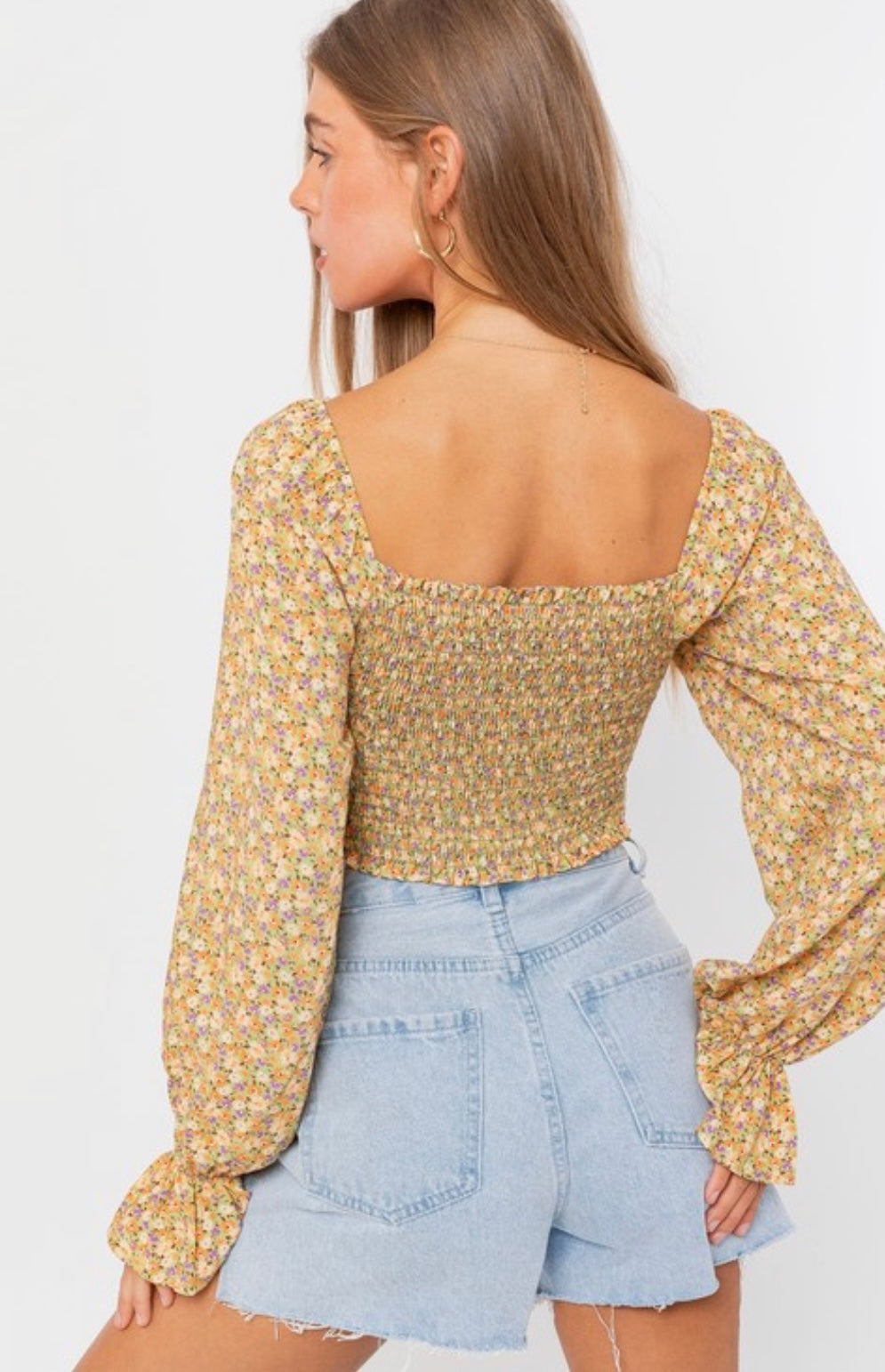 Ruched Smocked Blouse