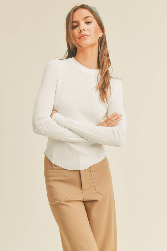 Back to Basics Ribbed Top White