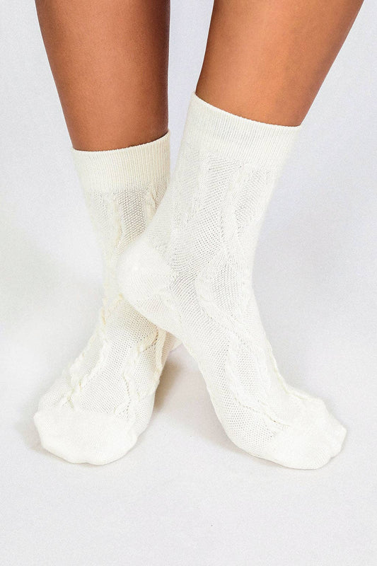 Cable Knit Ankle Socks