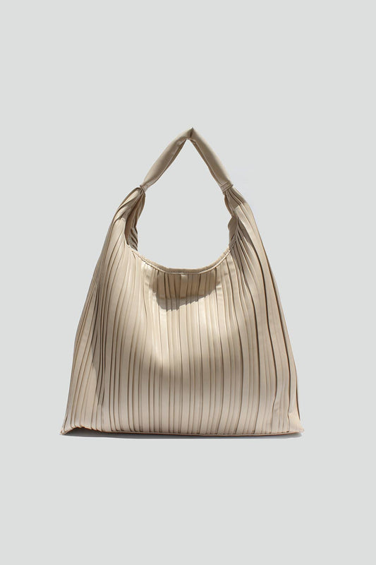 Winnie Pleated Tote Oatmeal