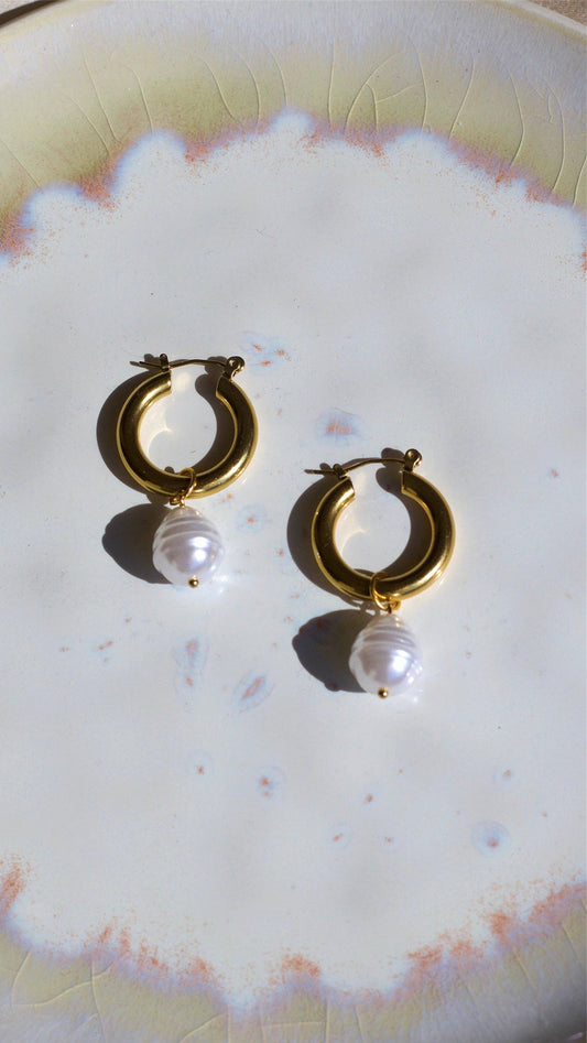 Aurora Pearl Hoops