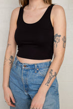 Load image into Gallery viewer, 90&#39;s Cropped Tank Black
