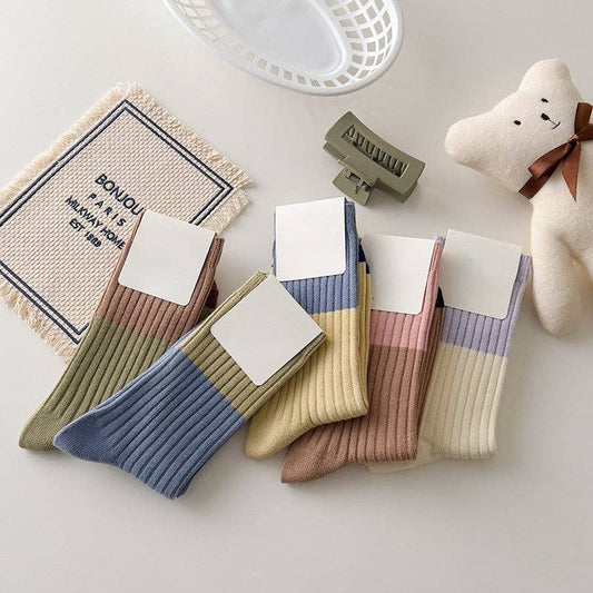 Contrast Stripe Socks Ast