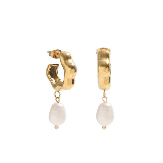 Barretta Pearl Hoop Earrings