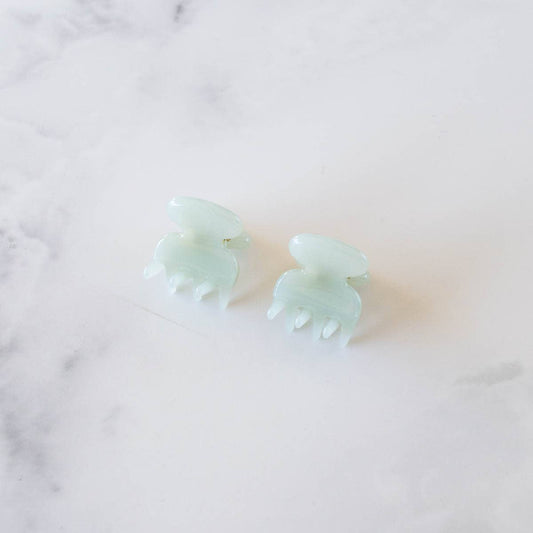 Mini Hair Clip Set Light Sage