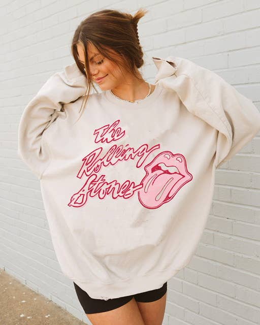 Rolling Stones Malibu Puff Ink Thrifted Sweatshirt