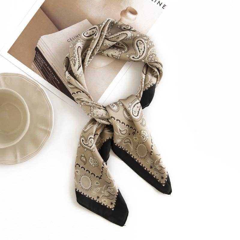 Paisley Print Scarf Beige