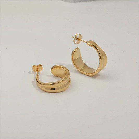 Vitenka Textured Uneven Hoop Earrings