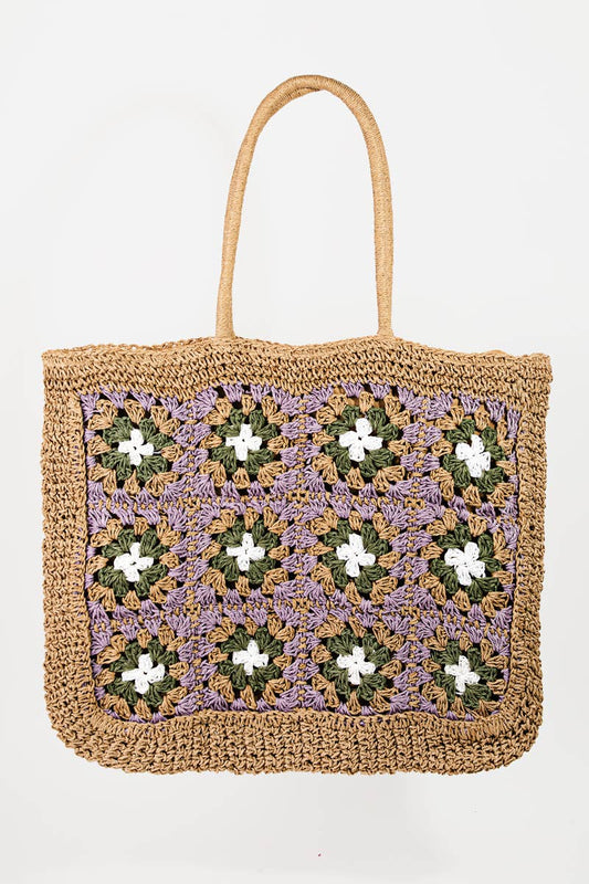 Jetsetter Straw Floral Tote Bag