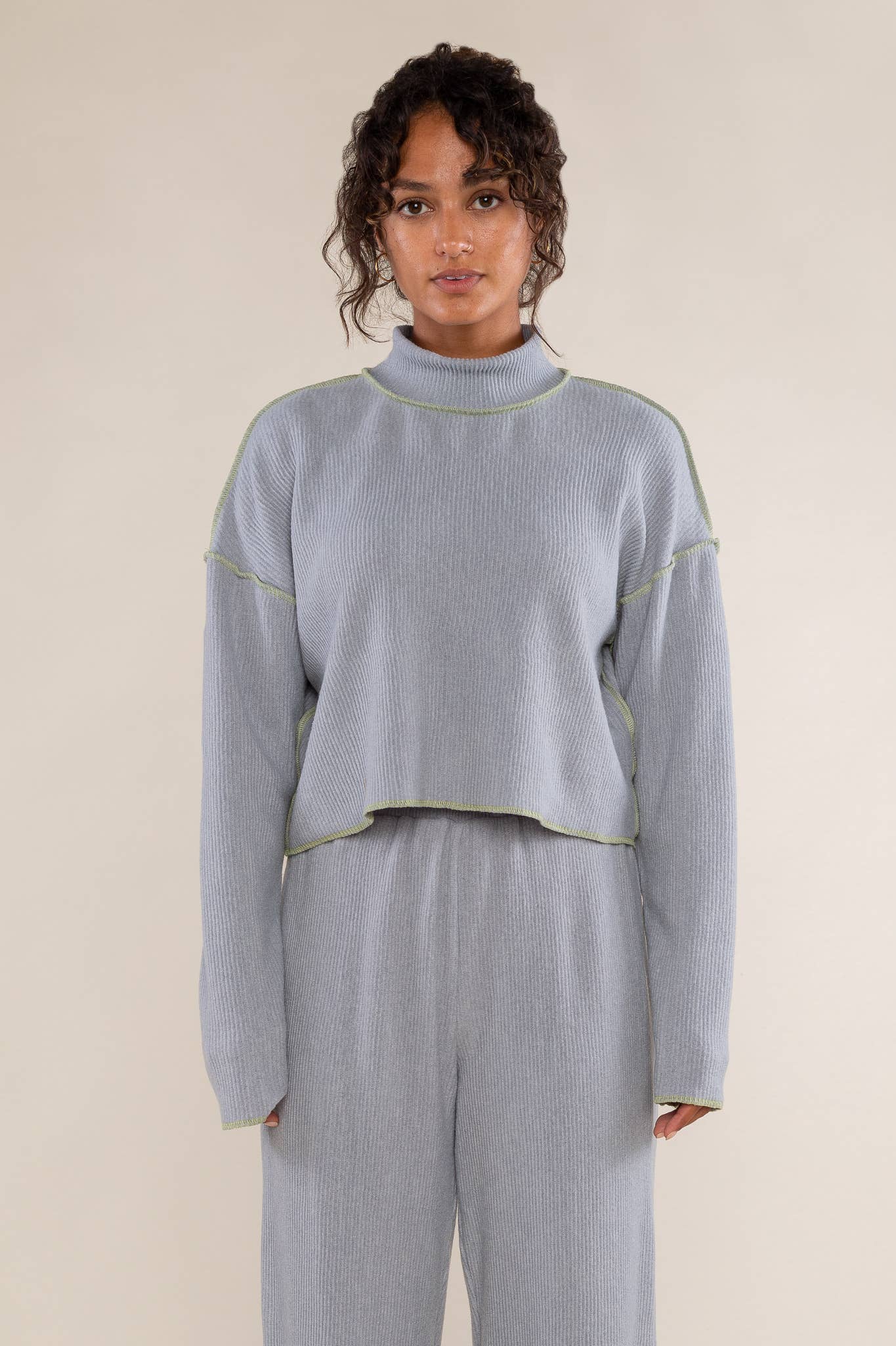 Winnie Pleated Turtleneck Top