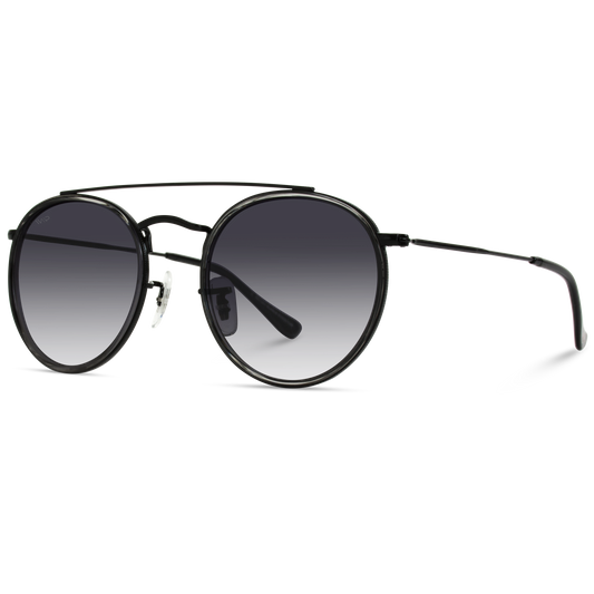Ariel Double Bridge Black Sunglasses