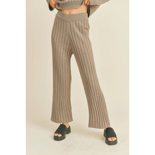 Chill Out Ribbed Pants - Mocha
