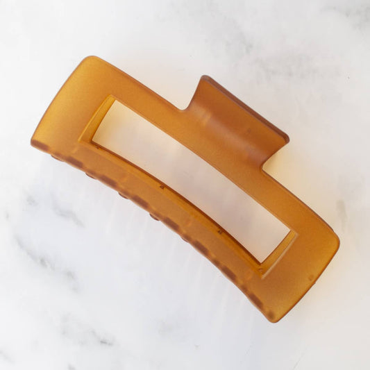 Jumbo Square Hair Clip Brown