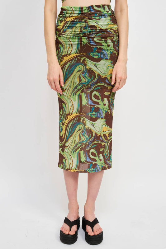 Mesh Around Midi Skirt