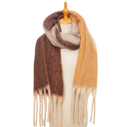 Chunky Abstract Scarf Brown