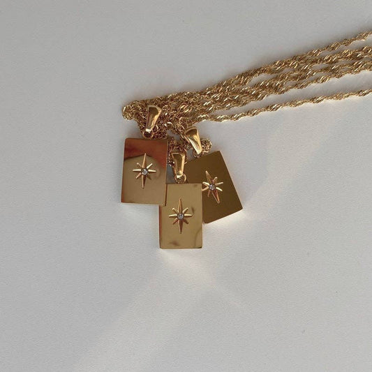 Horace Square Star Pendant Necklace