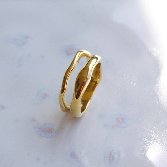 Shantina Double Wave Gold Ring