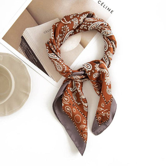 Paisley Print Scarf Brown