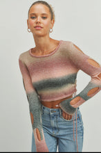 Load image into Gallery viewer, Cutout Sleeve Crop Sweater
