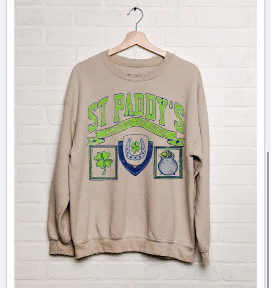 St. Paddy's Day Patch Thrifted Sweatshirt