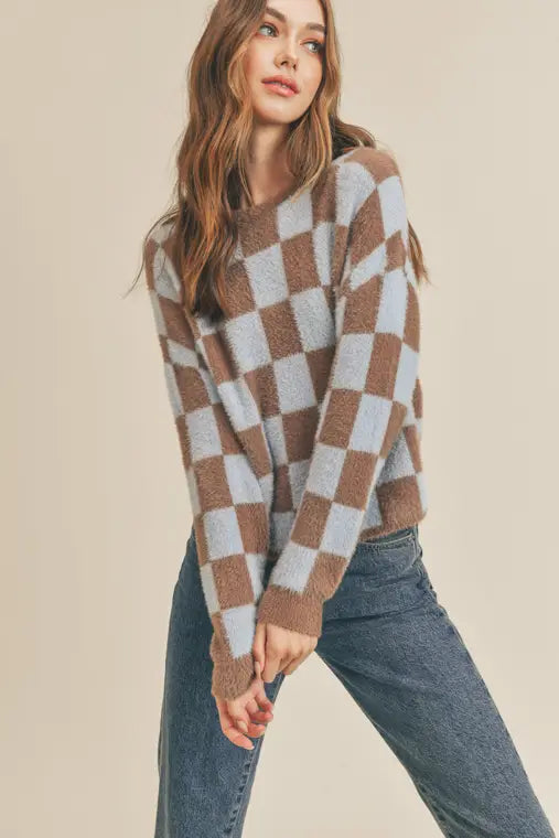 Wave Check Sweater