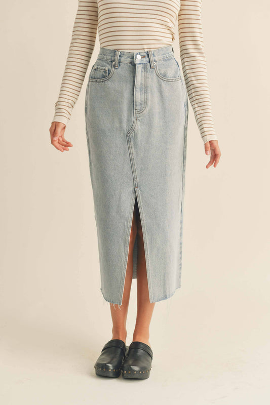 Clover Denim Midi Skirt