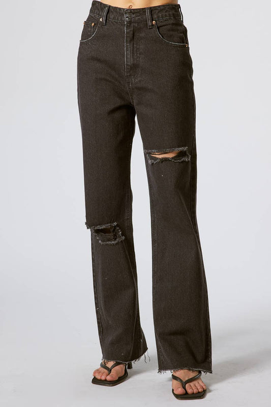 Lena Ripped Black Denim