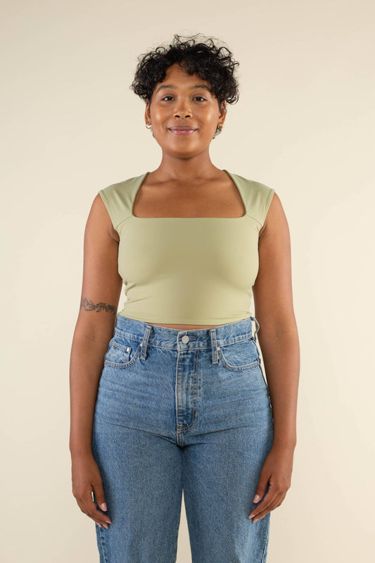 Laurel Square Neck Top Sage