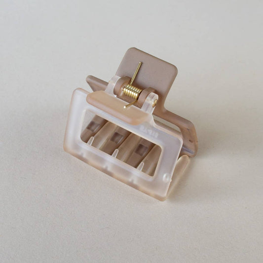 Dual Rectangle Hair Clip Mocha