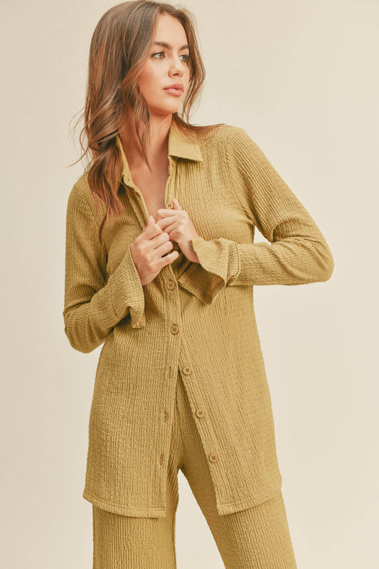 Offshore Buttondown Top Lemon