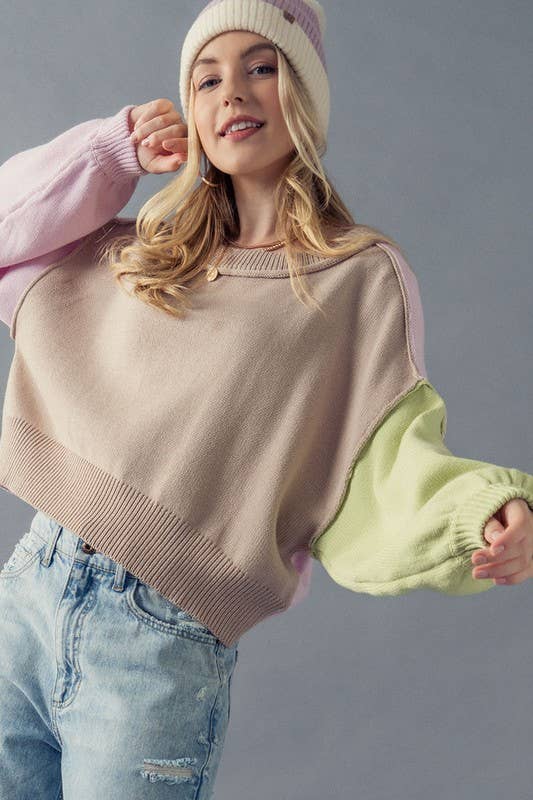 Two Sides Crop Sweater