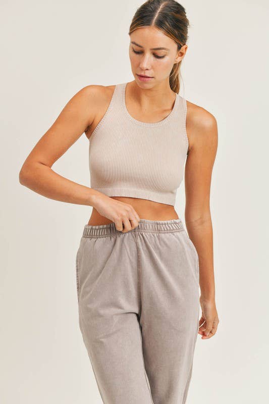 Ribbed Seamless Cropped Tank Top