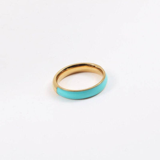 Turquoise Polished Surface Gold Ring