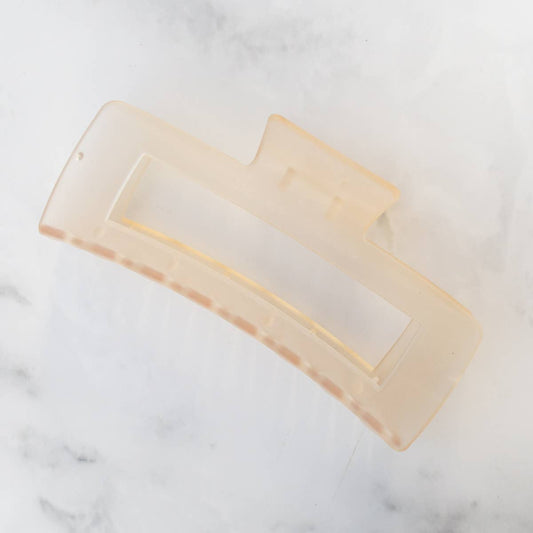 Jumbo Square Hair Clip Beige