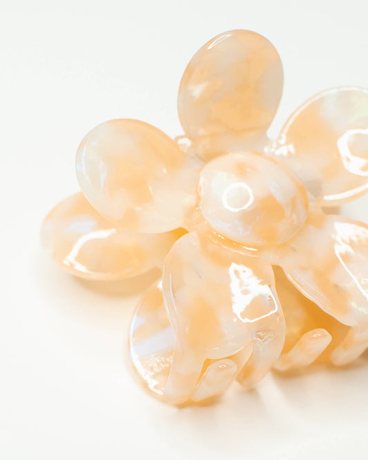 Pink Opal Flower Hair Claw