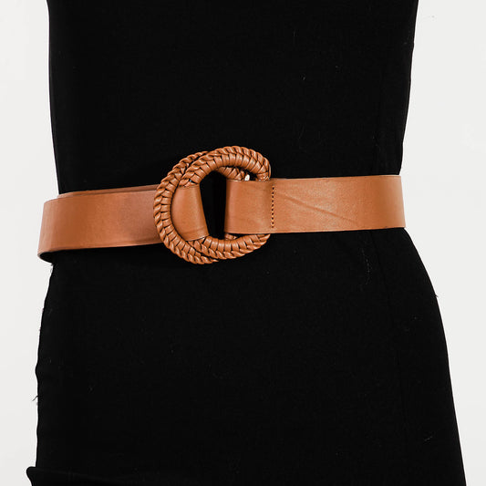 Faux Leather Double Ring Belt