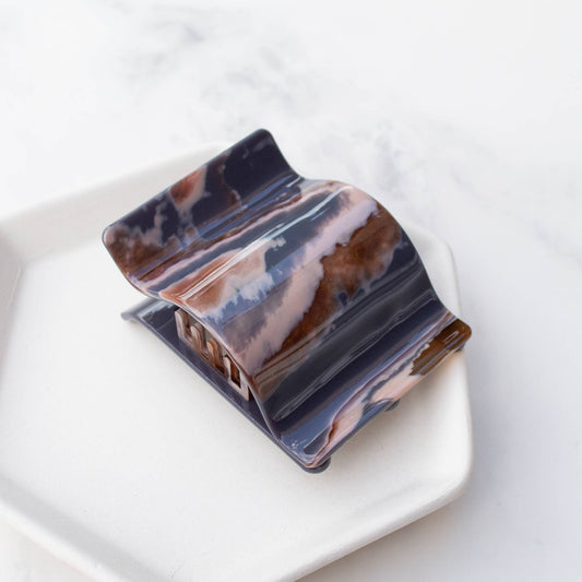 Rectangle Waved Hair Clip Blue