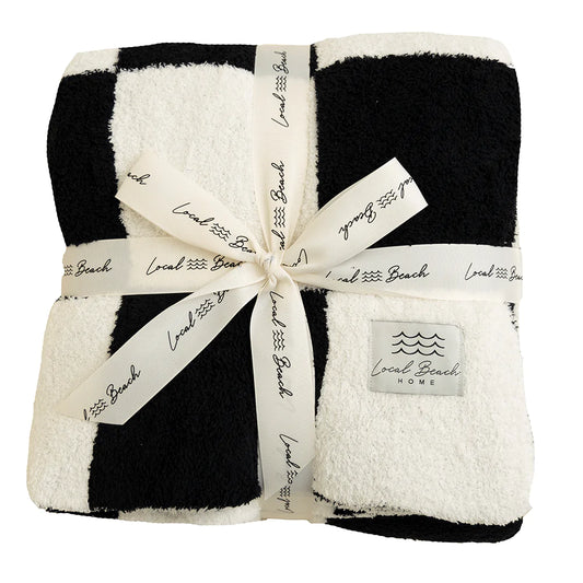 Checker Luxe Blanket Black/Cream