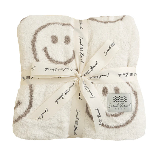 Smiley Luxe Blanket Taupe/Cream
