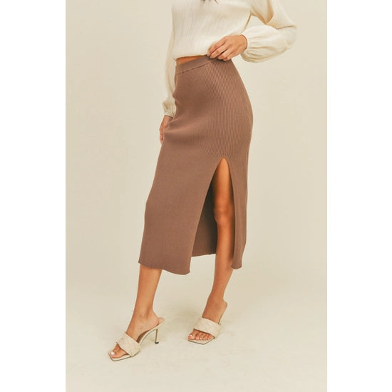 Ribbed Midi Skirt